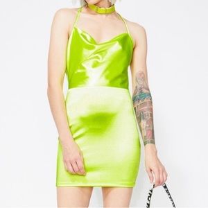 ✧ NWOT Deadstock Dollskill Electric Bad Idea Satin Mini Dress ✧